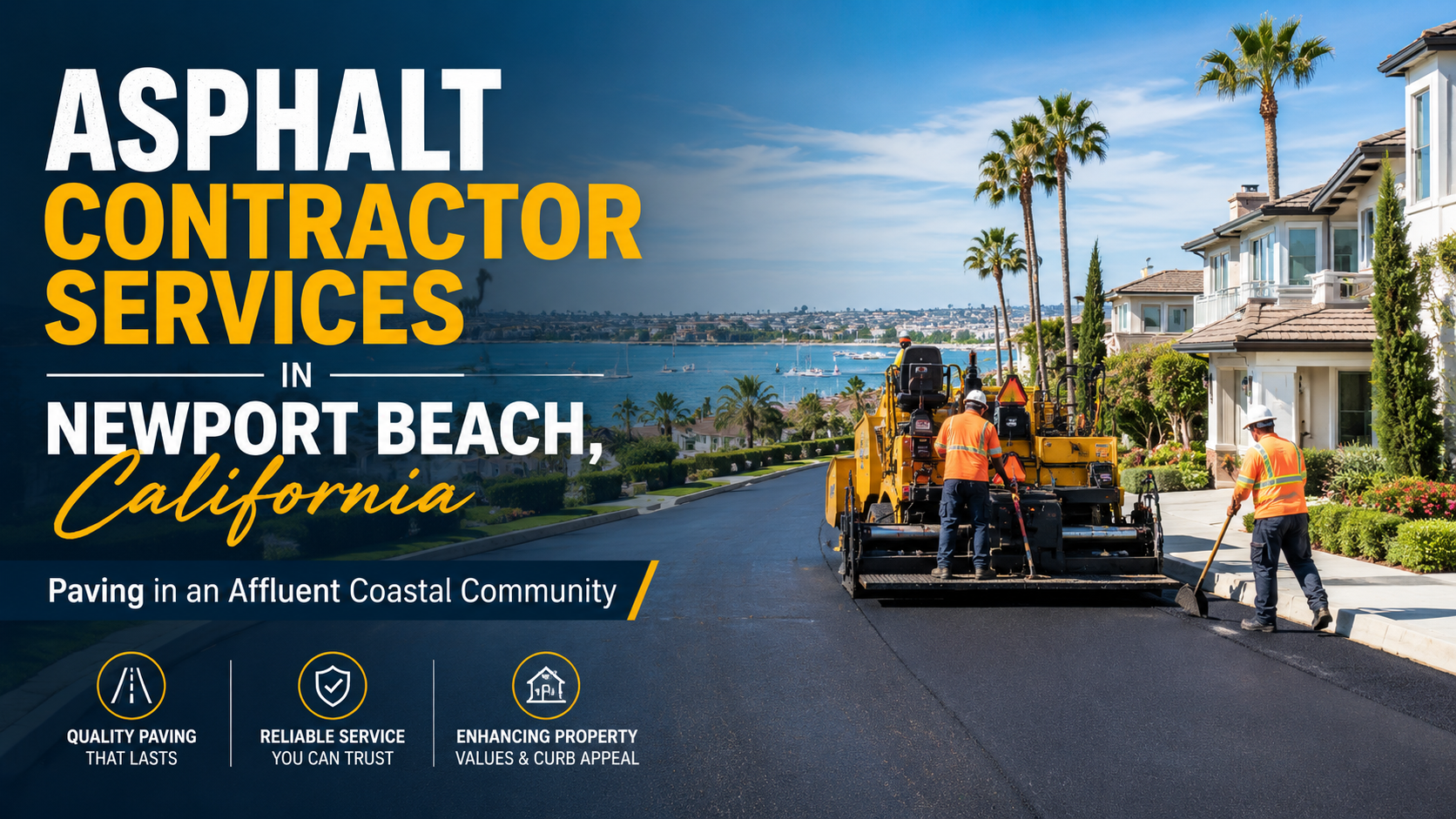 Asphalt Contractor Services in Newport Beach, California: Paving in an Affluent Coastal Community
